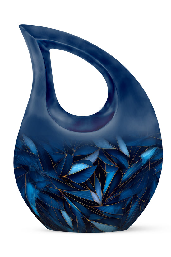 Personalized Seraphic Blue Cremation Urns - Blue 10-inch, 200 cu in - Karyliz