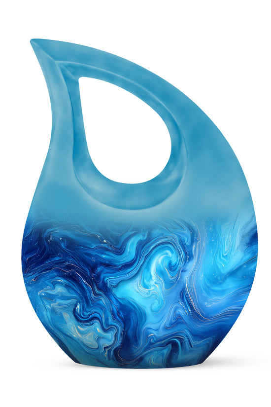 Regal Blue Memorial Cremation Urns - Teal 10-inch, 200 cu in - Karyliz