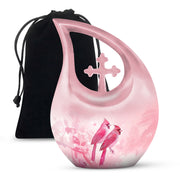 Artistic Cardinal Bird Cremation Urn For Women - Large Urn For Female