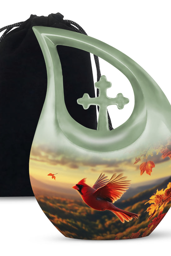Flying Cardinal Bird Urn For Ashes - Urn For Adult Male & Female