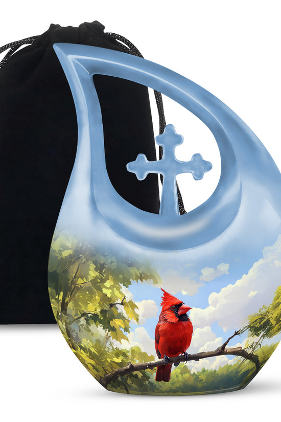 Cardinal Bird Cremation Urn - Nature Funeral Urn For Human Ashes