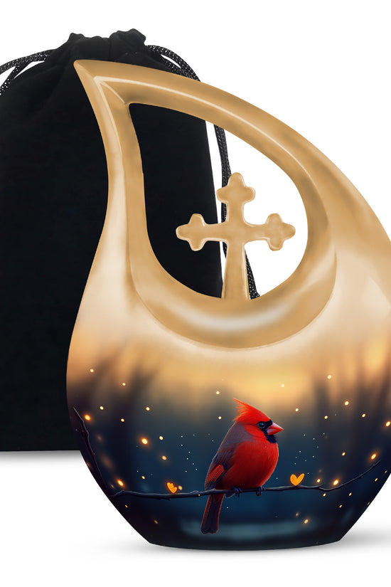 Beautiful Cardinal Bird Funeral Urn - Cremation Urn For Mother & Father