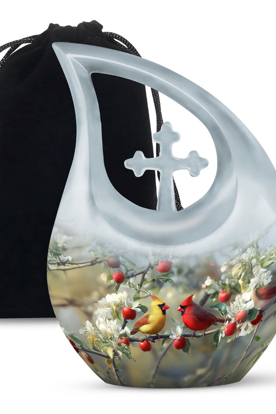 Loved Birds Memorial Urn - Cardinal Bird Cramtion Urn For Couple