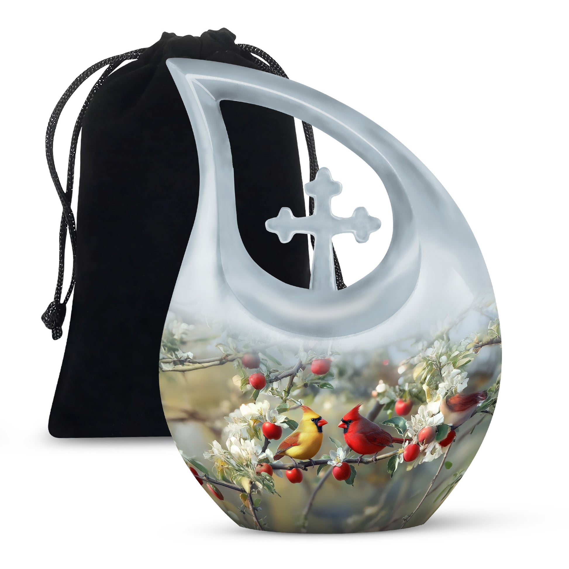 Loved Birds Memorial Urn - Cardinal Bird Cramtion Urn For Couple