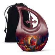 Red Cardinal Bird Funeral Urn - Autumn Theme Cremation Urn For Human Ashes