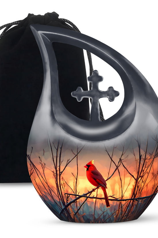 Cardinal Sunset Cremation Urn - Nature Memorial Urn For Human Ashes