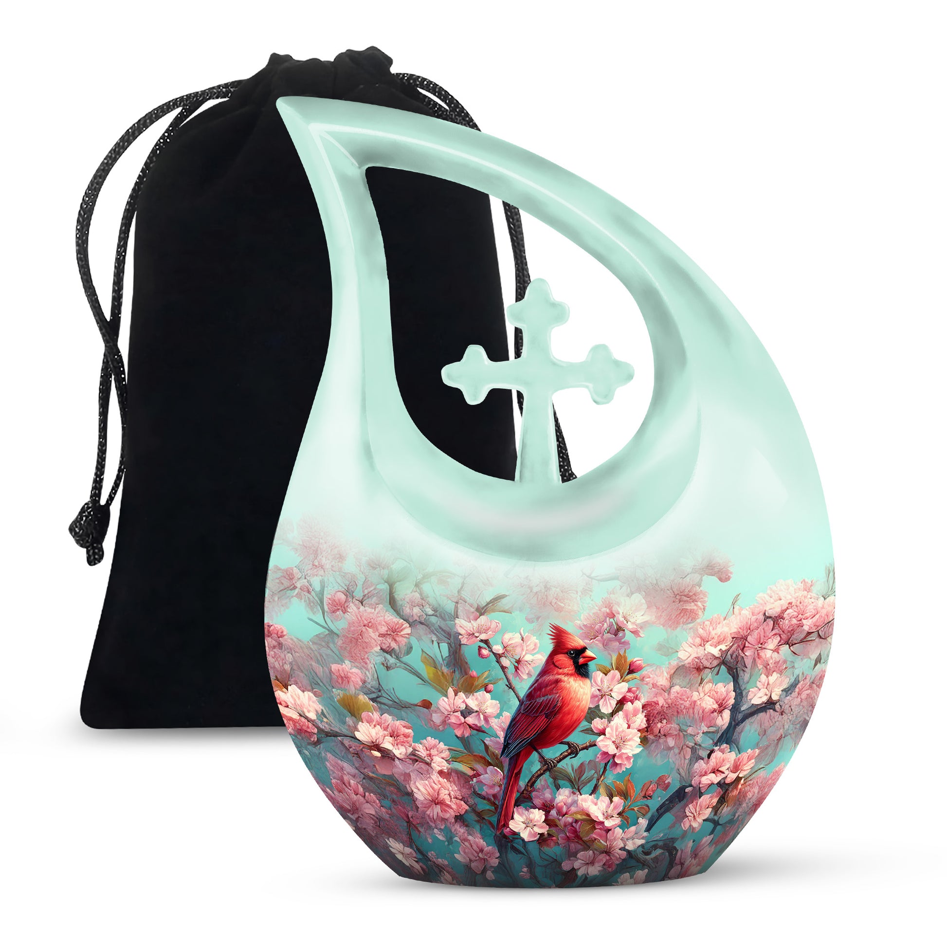 Cardinal Blossom Funeral Urn - Beautiful Memorial Urn For Female