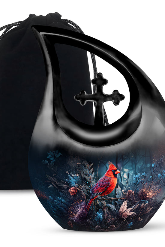 Peaceful Cardinal Funeral Urn - Nature theme Aluminum Cremation Urn For Ashes