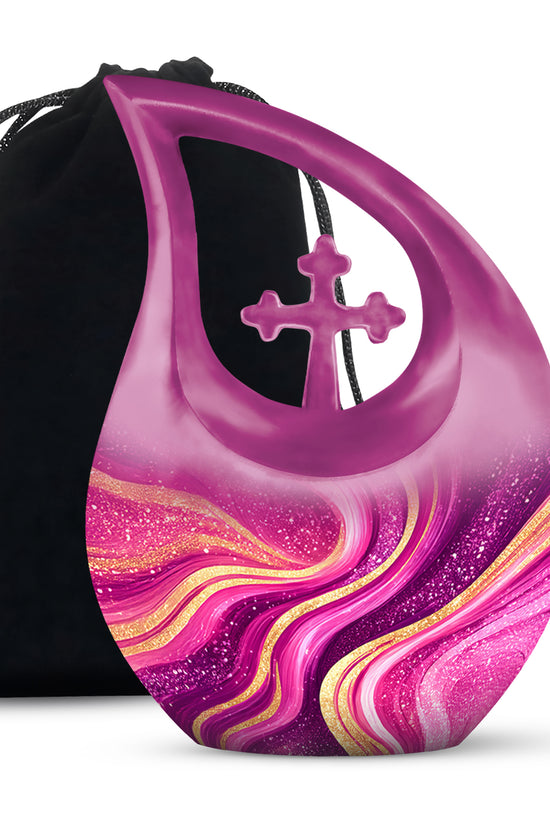 Pink Theme Memorial Urn - Large Cremation Urn For Female Ashes