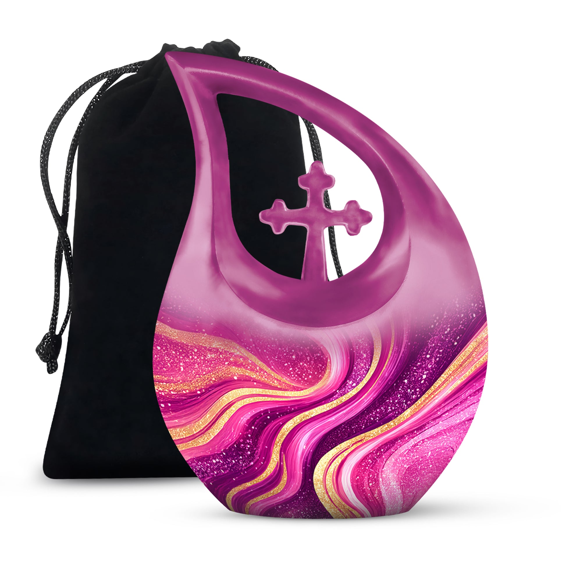 Pink Theme Memorial Urn - Large Cremation Urn For Female Ashes
