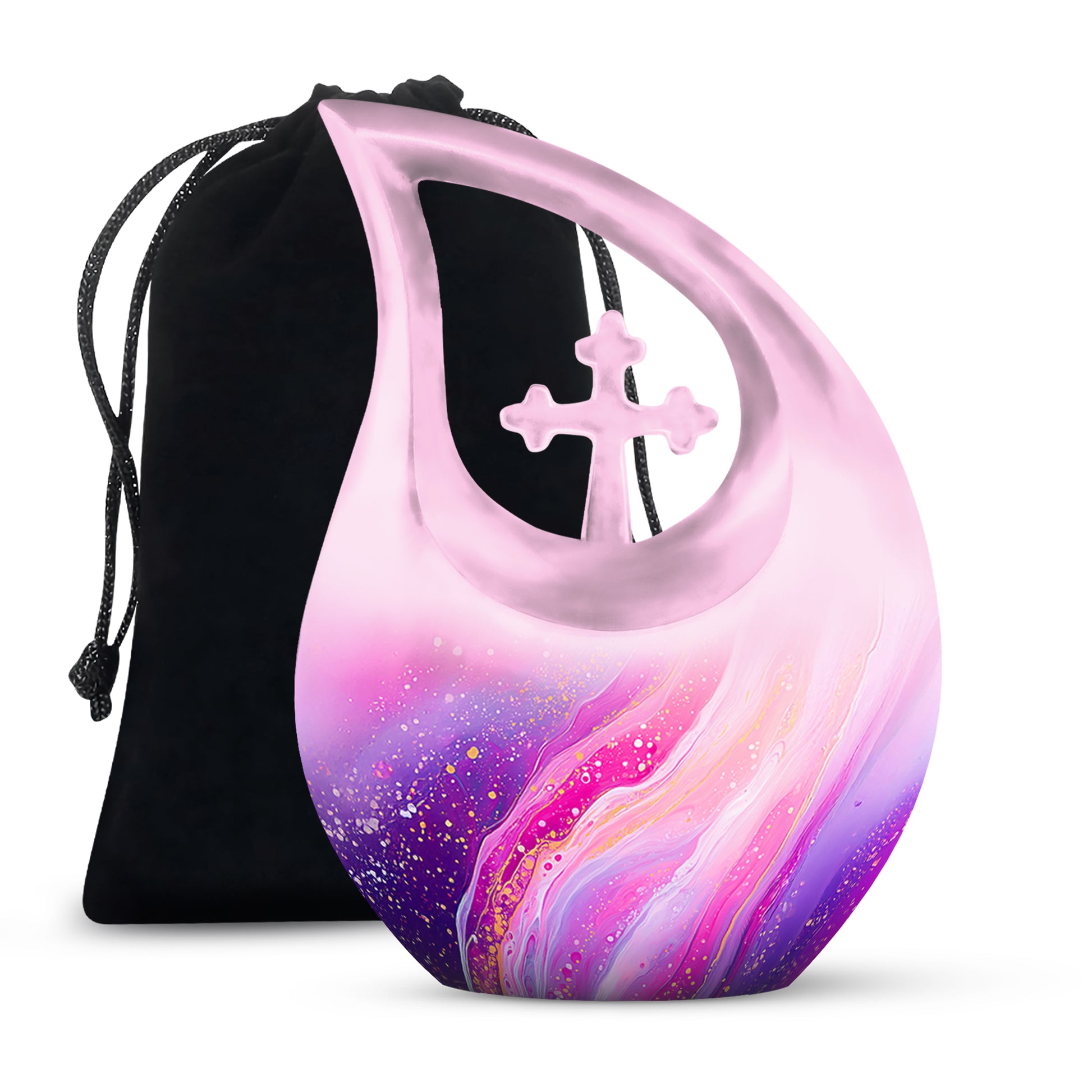 Pink Decorative Cremation Urn - Modern Funeral Urn For Loved Ones