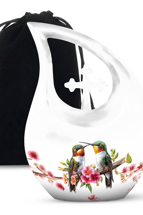 Love Birds Cremation Urn - Hummingbird Memorial Urn For Couple