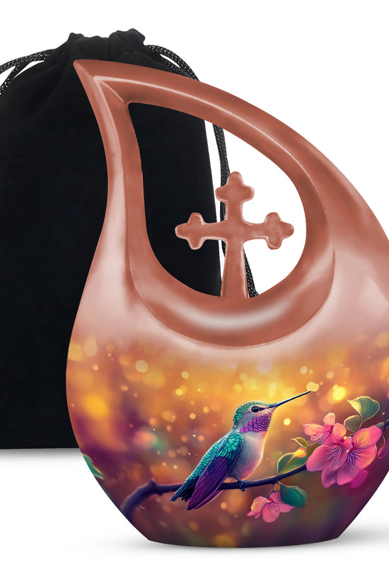 Beautiful Hummingbird Urn - Premium Memorial Urn For Huamn Ashes