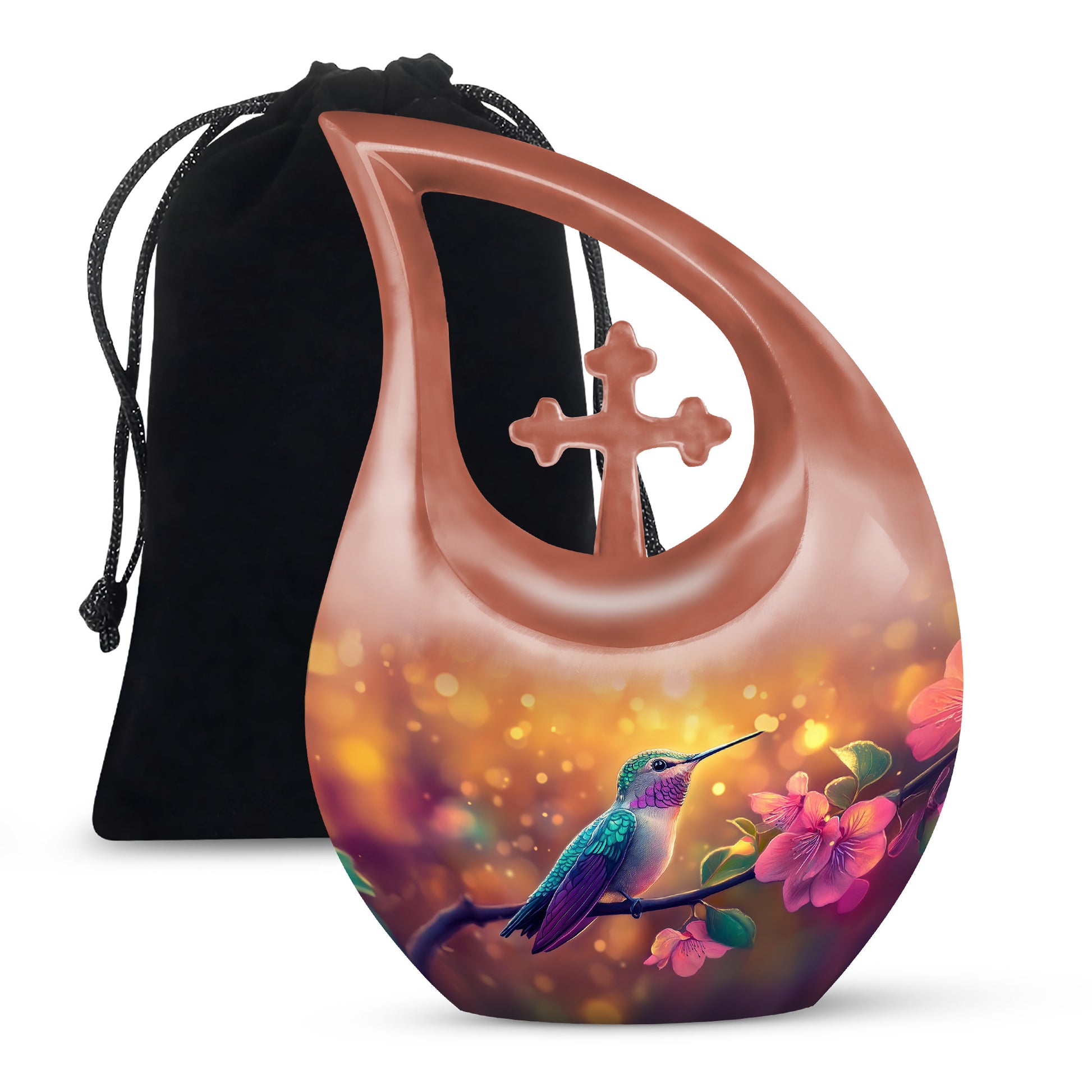 Beautiful Hummingbird Urn - Premium Memorial Urn For Huamn Ashes