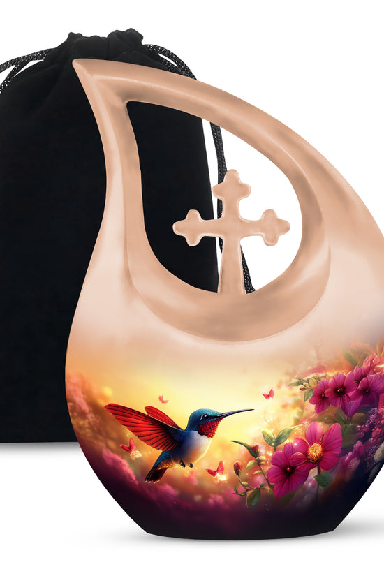 Hummingbird Cremation Urn - Nature Funeral Urn For Human Ashes