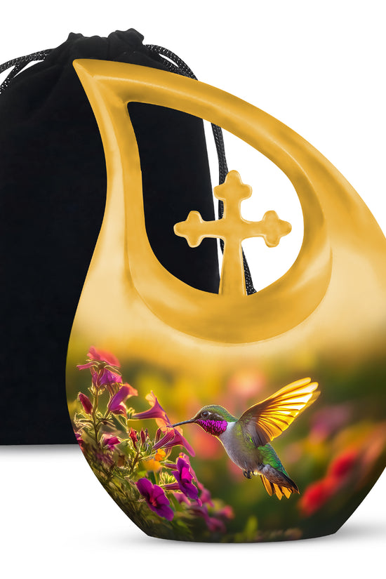 Classic Hummingbird Memorial Urn - Artistic Funeral Urn For Male & Female