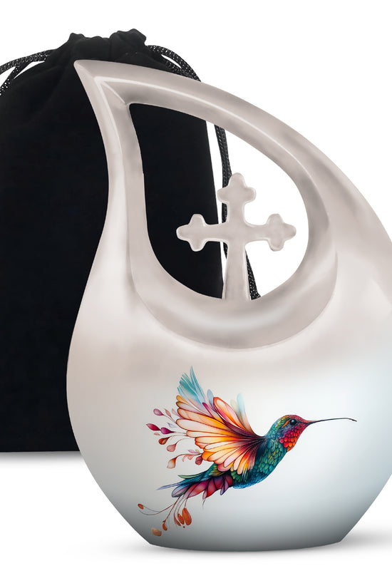 Colorful Hummingbird Cremation Urn -Artistic Memorial Urn For Loved Ones