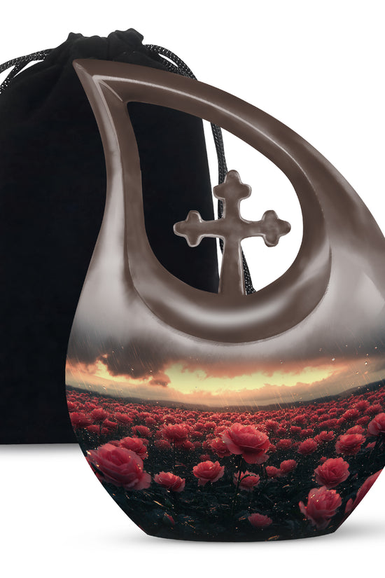 Red Rose Sunset Memorial Urn – Memorial Urn For Human Ashes