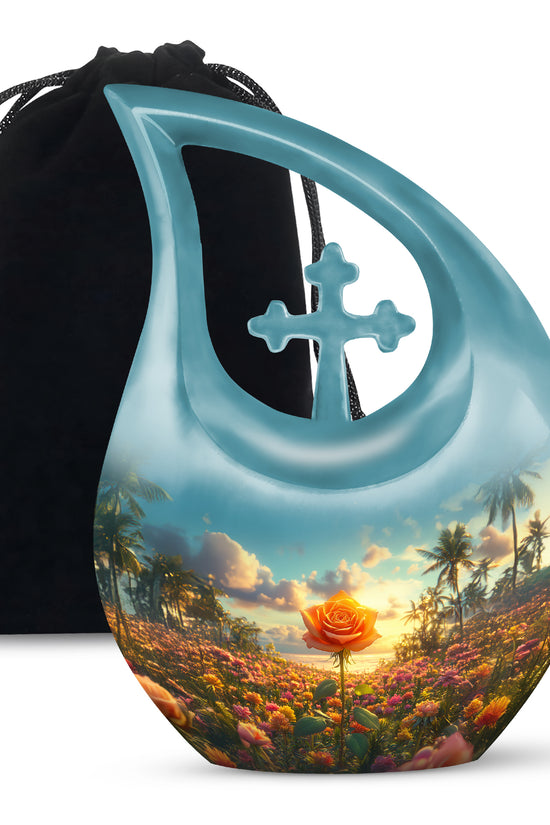 Flower Valley Memorial Urn - Beautiful Cremation Urn For Human Ashes