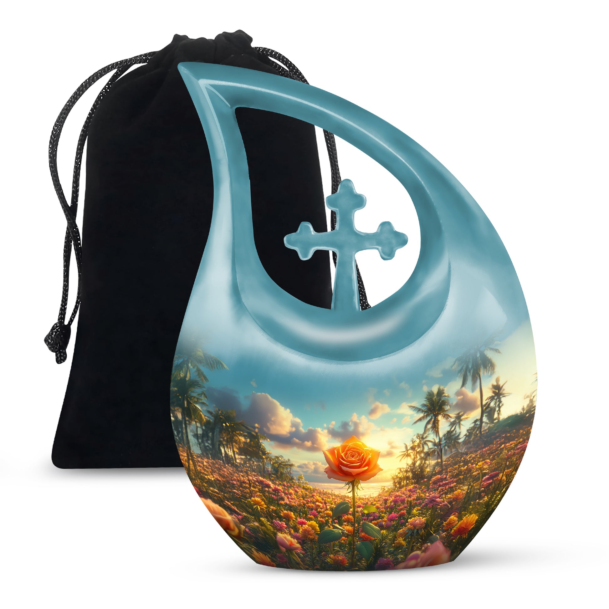 Flower Valley Memorial Urn - Beautiful Cremation Urn For Human Ashes