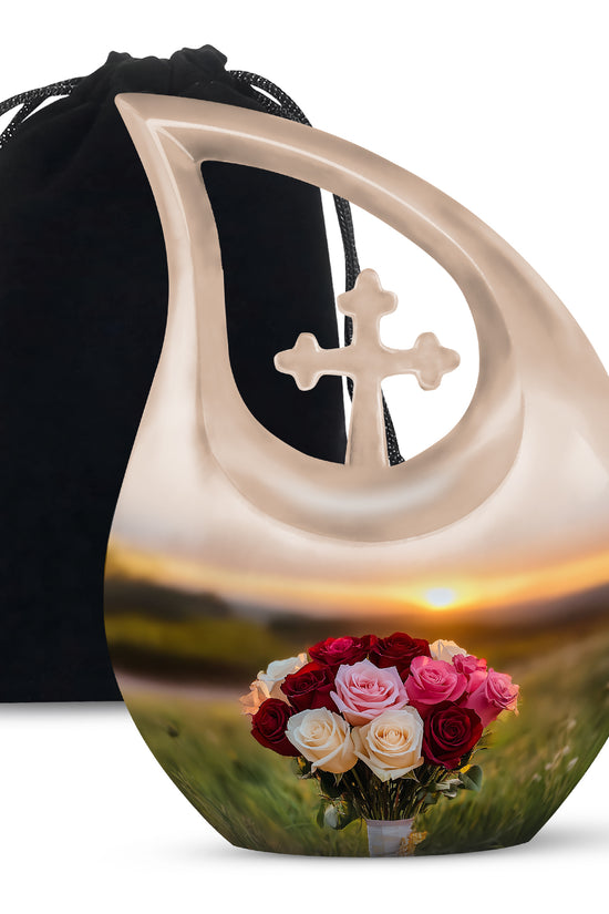 Rose Bouquet Creamtion Urn – Sunset Memorial Urn For Adults