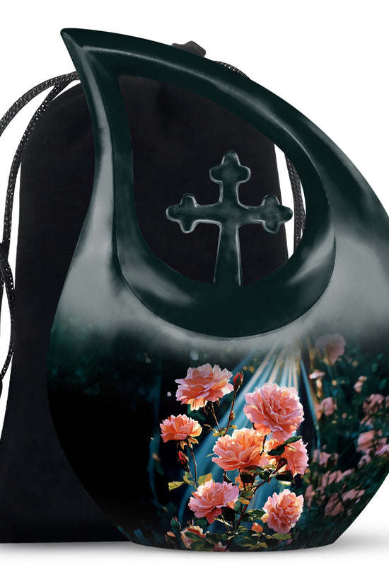 Rose Cremation Urn - Artistic Rose Memorial Urn For Adult Ashes