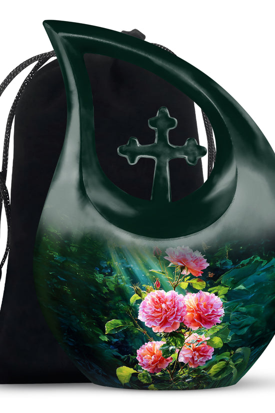 Pink Memorial Urn For Ashes - Green Funeral Urn For Loved Ones
