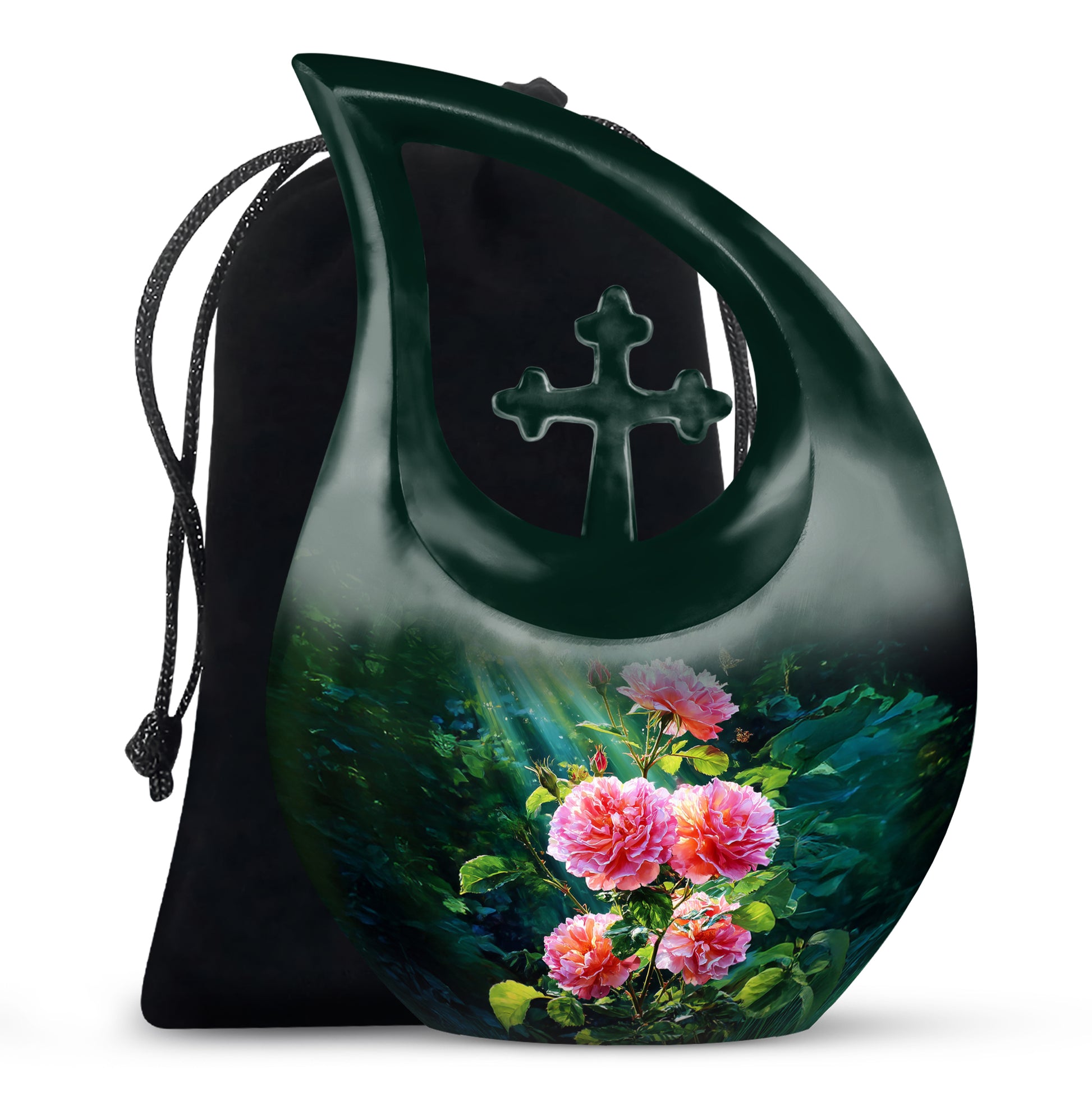 Pink Memorial Urn For Ashes - Green Funeral Urn For Loved Ones