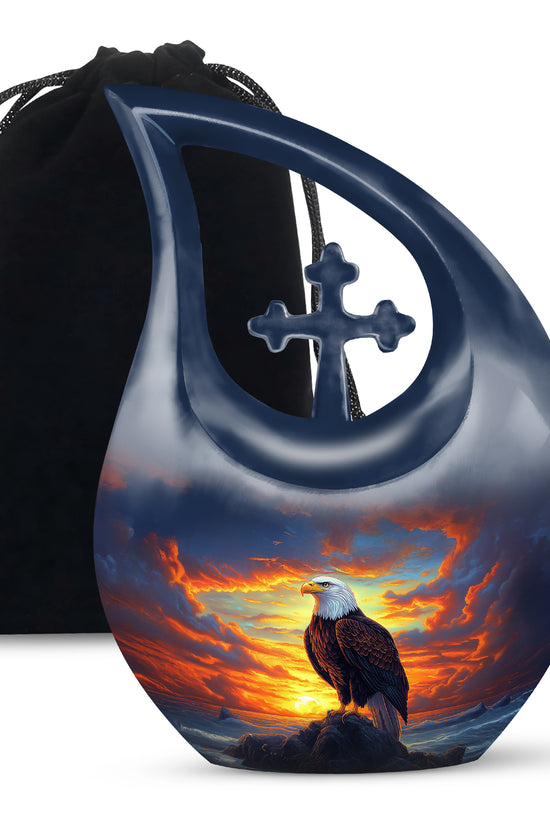 Bald Eagle Cremation Urn For Men - Bird Funeral Urn For Ashes