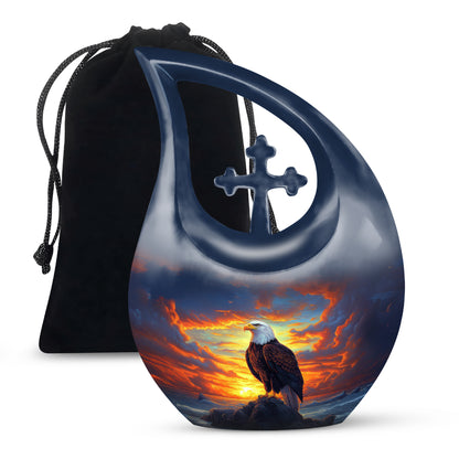 Bald Eagle Cremation Urn For Men - Bird Funeral Urn For Ashes