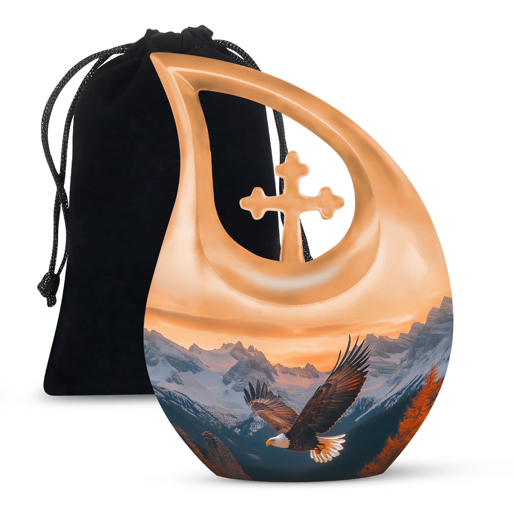 Flying Eagle Cremation Urn - Mountain Memorial Urn For Male & Female