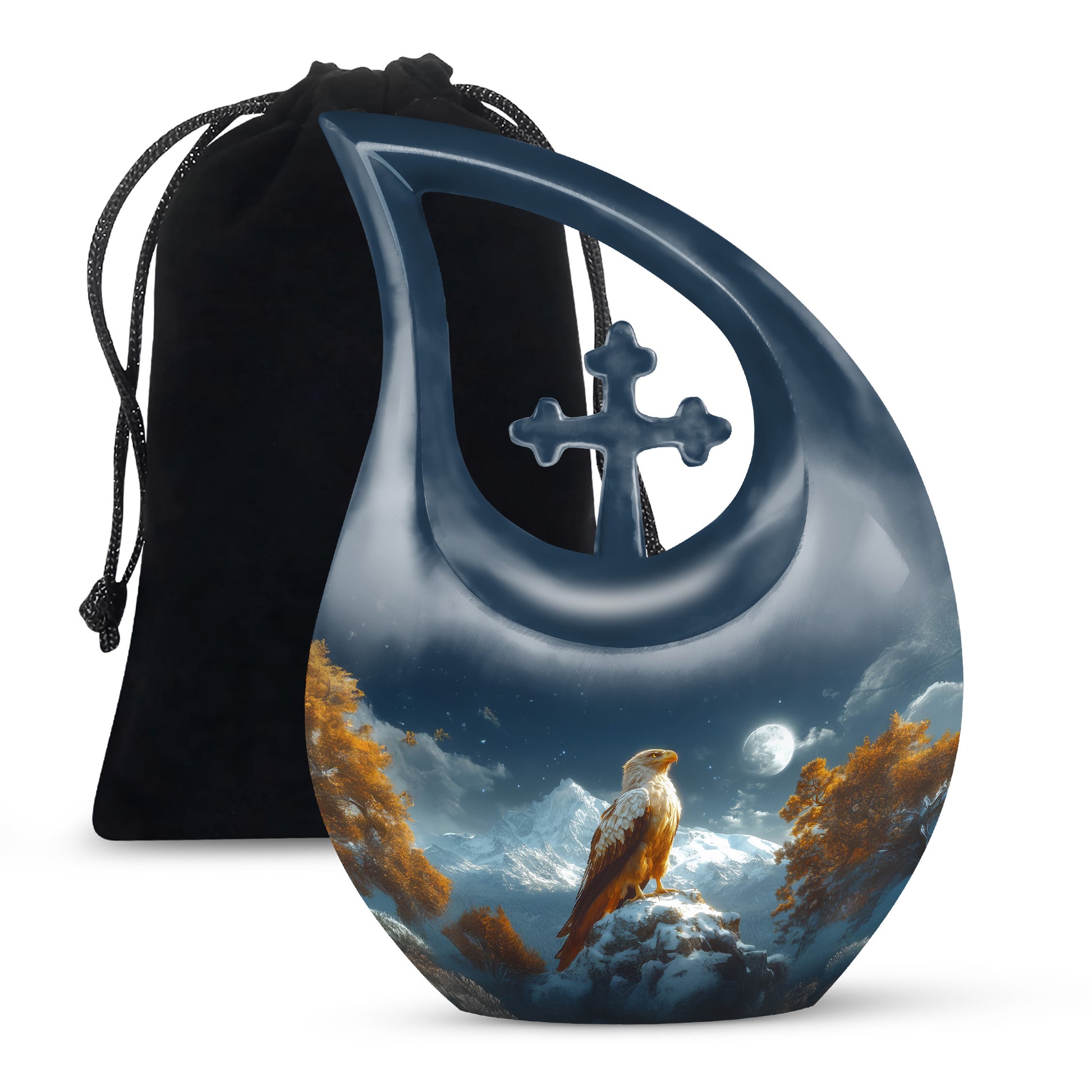 Bald Eagle Memorial Urn for Ashes - Beautiful Mountain Funeral Urn For Adult Ashes