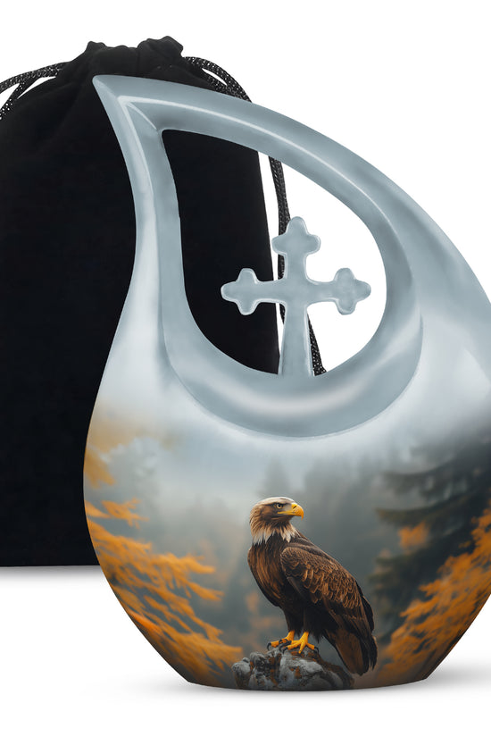 Forest Eagle Memorial Urn - Peaceful Funeral Urn For Adult Ashes