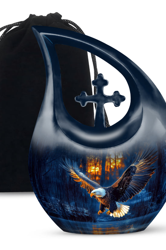 Flying Eagle Funeral Urn - Forest Cremation Urn For Human Ashes
