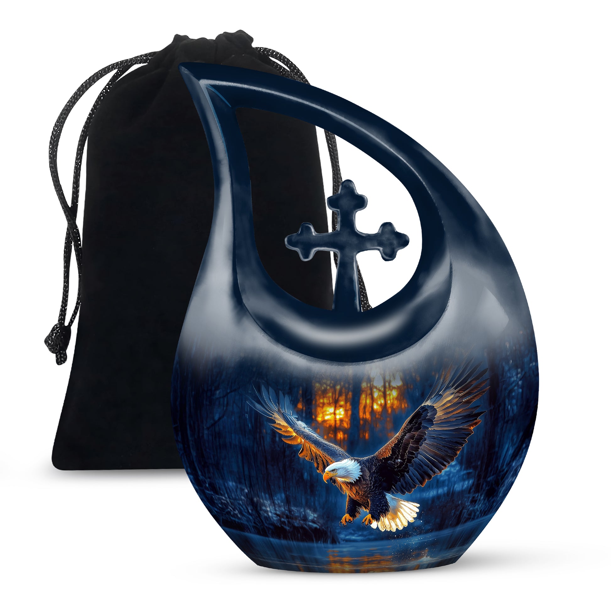 Flying Eagle Funeral Urn - Forest Cremation Urn For Human Ashes