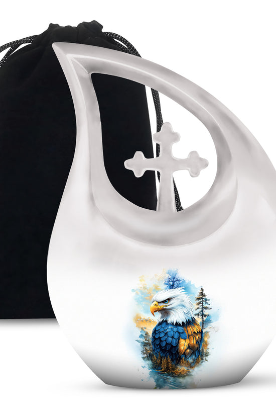 White Eagle Cremation Urn - Aluminium Memorial Urn For Loved Ones