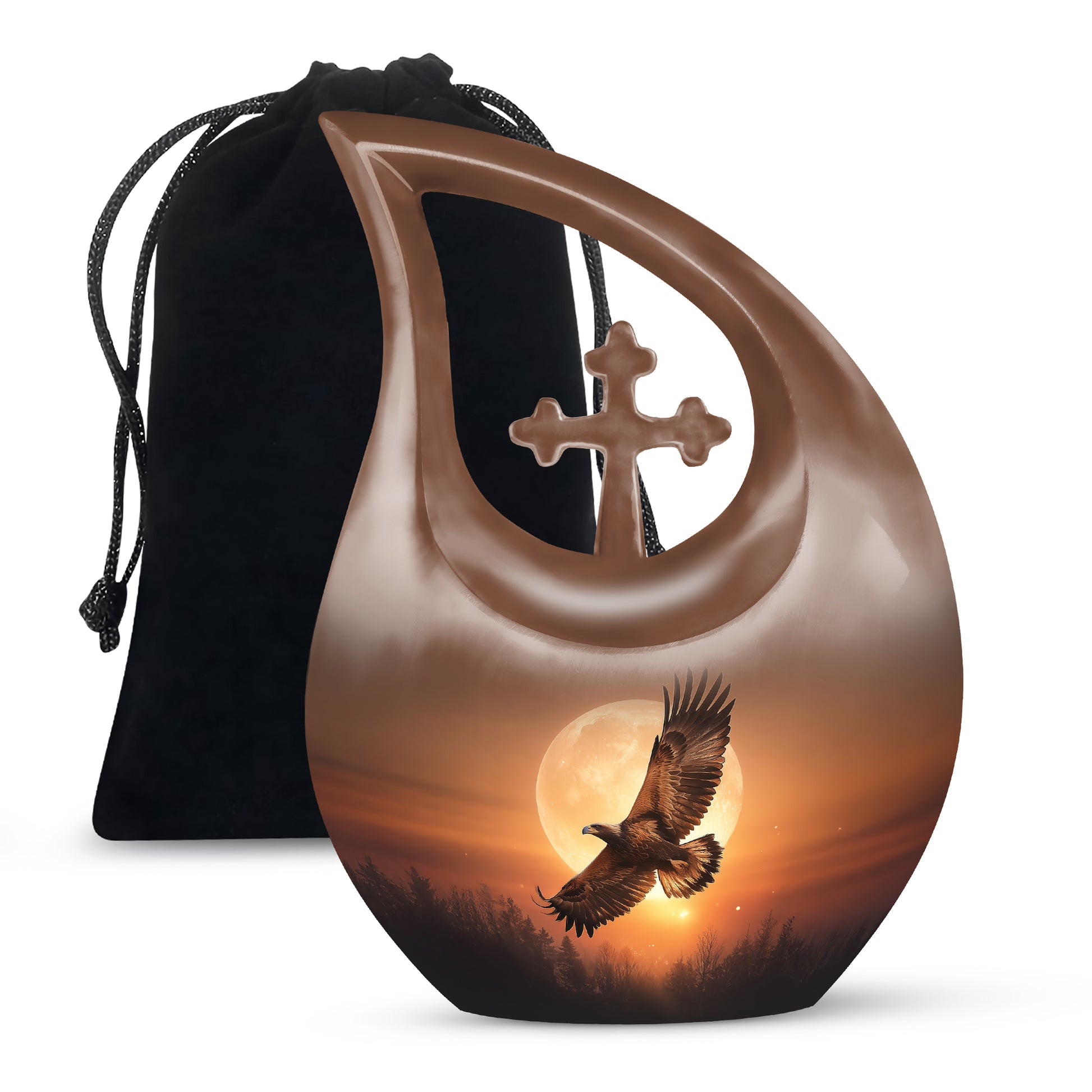 Flying Eagle Ashes Urn - Aluminium Cremation Urn For Male Ashes