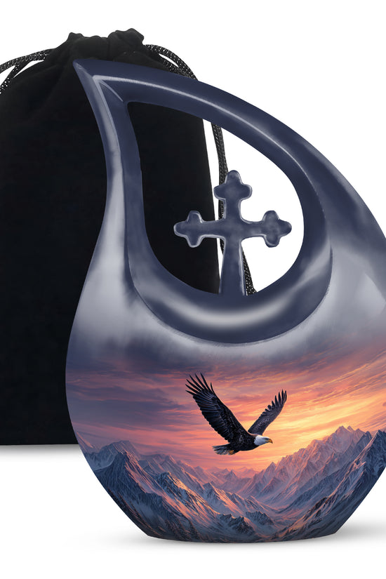 Beautiful Mountain Theme Funeral Urn - Eagle Theme Memorial Urn For Ashes