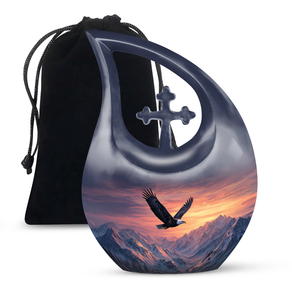 Beautiful Mountain Theme Funeral Urn - Eagle Theme Memorial Urn For Ashes