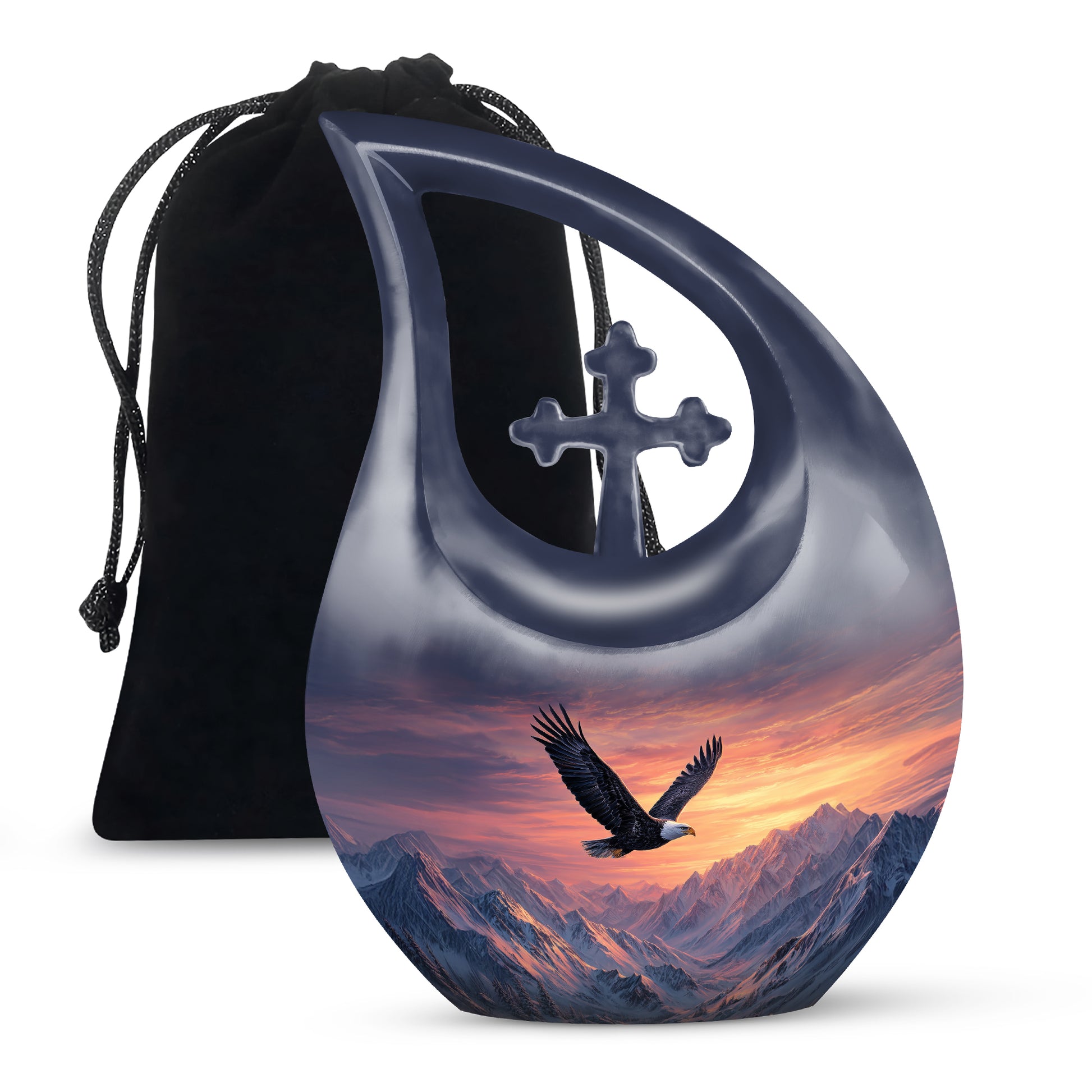 Beautiful Mountain Theme Funeral Urn - Eagle Theme Memorial Urn For Ashes