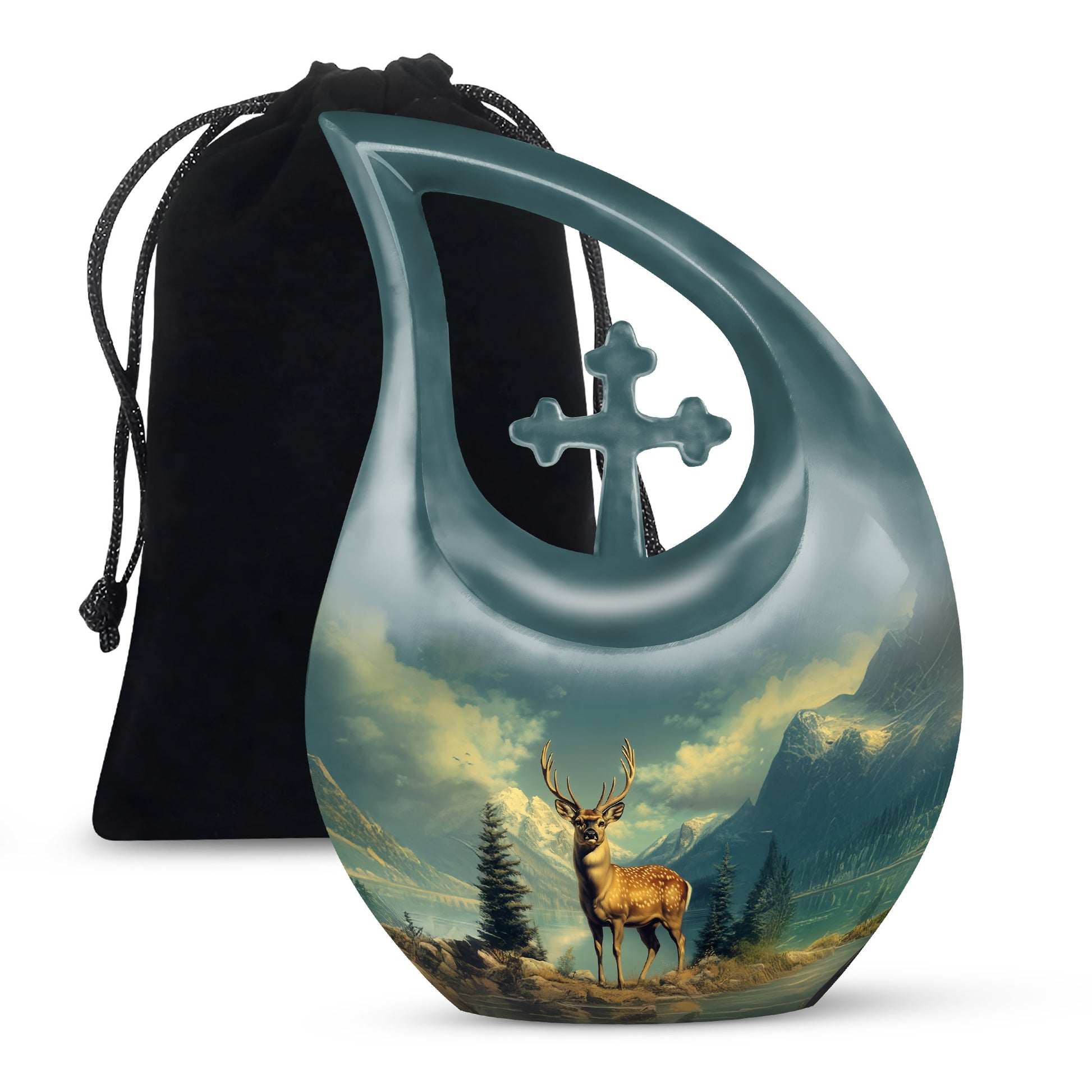 Majestic Deer Memorial Urn - Beautiful Nature Cremation Urn For Adult Ashes