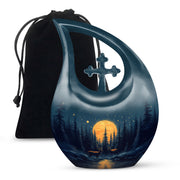Moonlight Memorial Urn - Deer Forest Cremation Urn For Dad & Mom