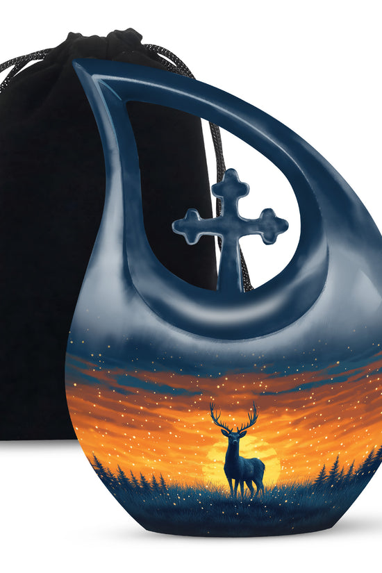 Forest Deer Tribute Urn - Beautiful Cremation Urn For Human Ashes
