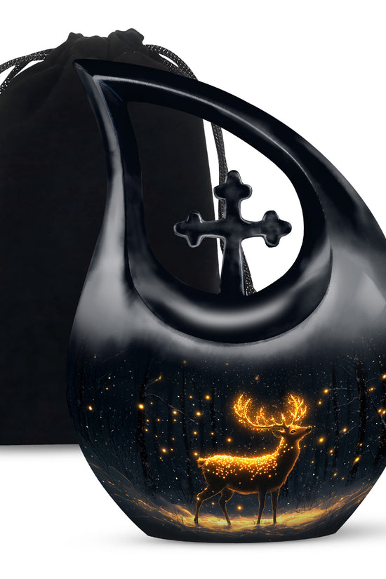 Glowing Deer Cremation Urn - Night Forest Cremation Urn For Dad & Mom