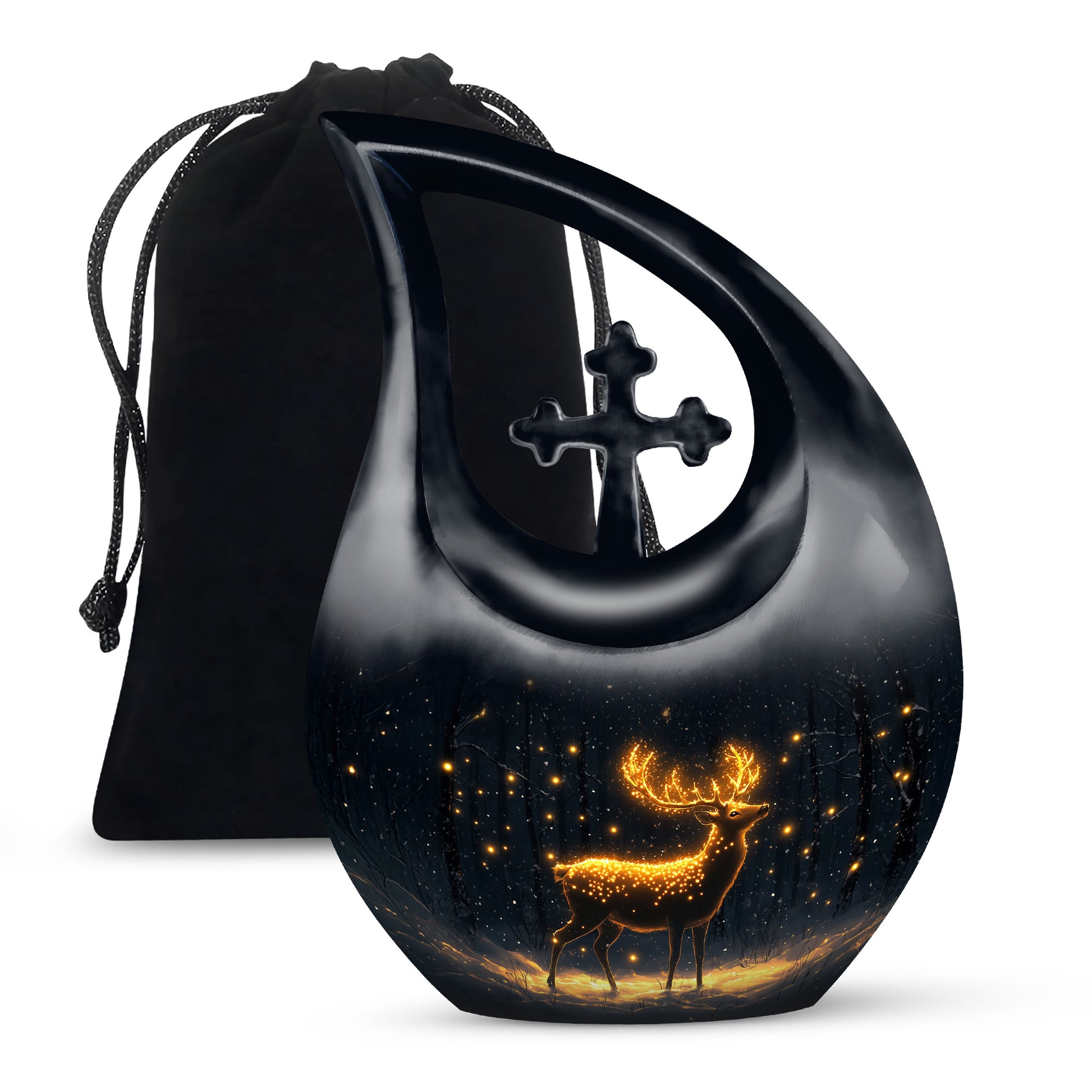 Glowing Deer Cremation Urn - Night Forest Cremation Urn For Dad & Mom