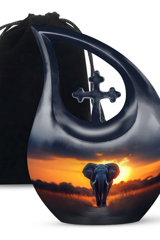 Guardian Elephant Urn - Sunset Tribute Cremation Urn For Male & Female
