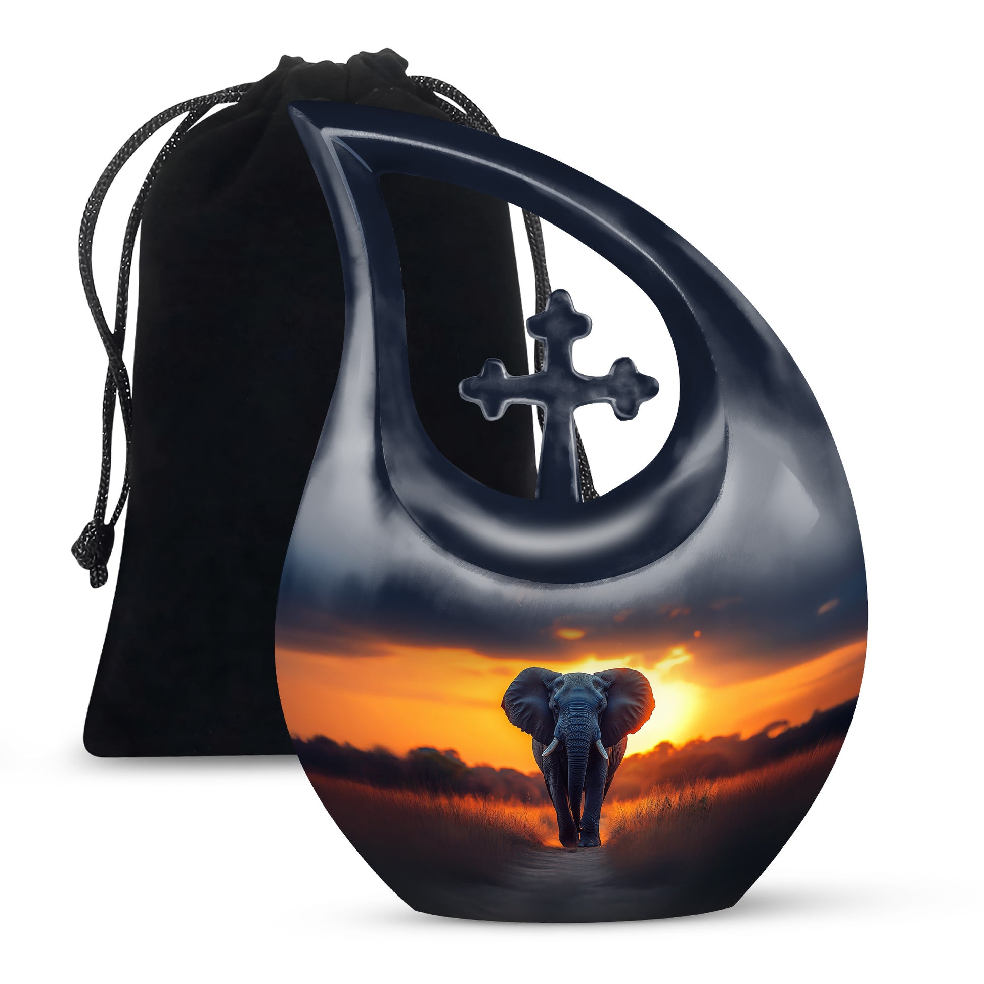 Guardian Elephant Urn - Sunset Tribute Cremation Urn For Male & Female