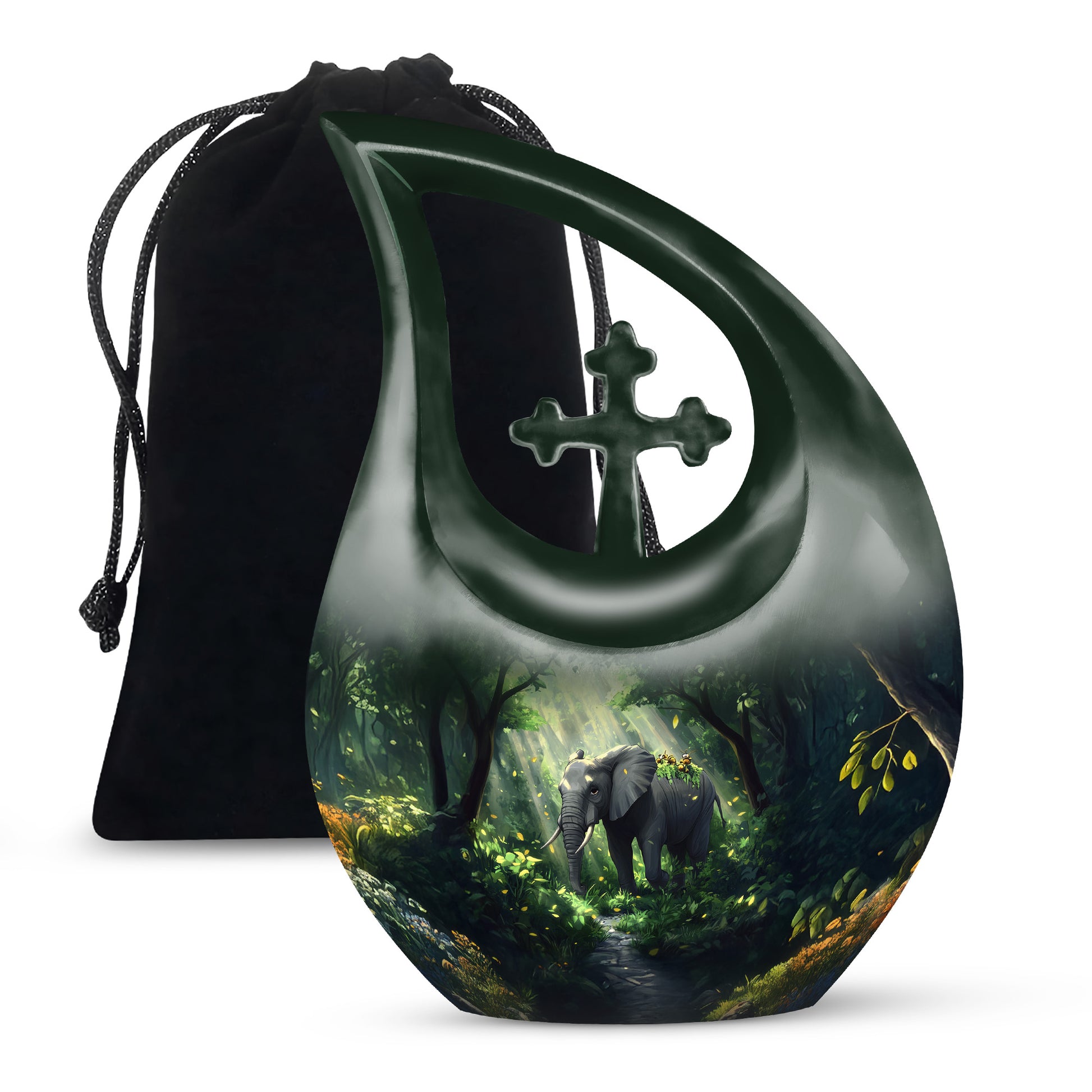 Animated Forest Themed Urn For Ashes - Elephant Urns For Cremation