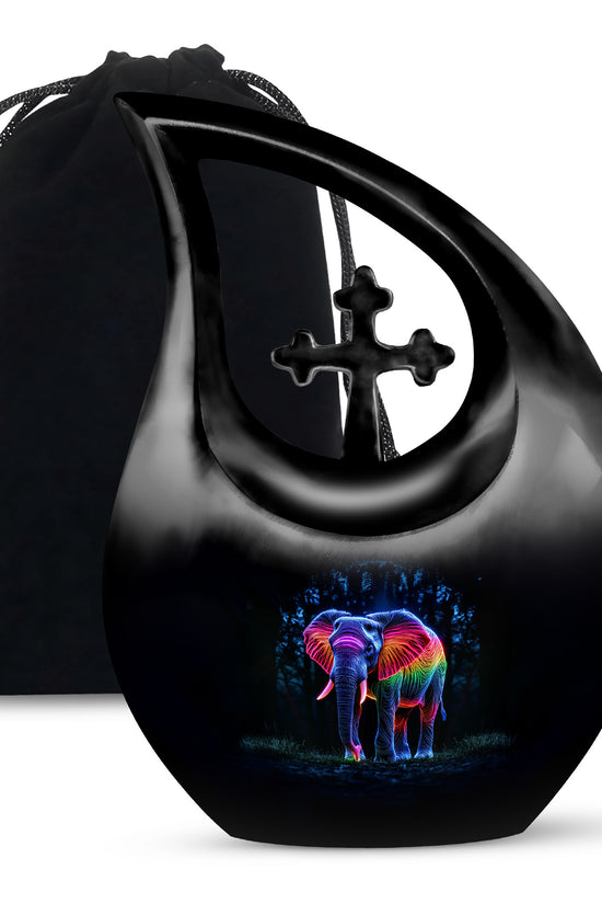 Artistic Elephant Cremation Urn – Colorful Tribute Urn for Human Ashes