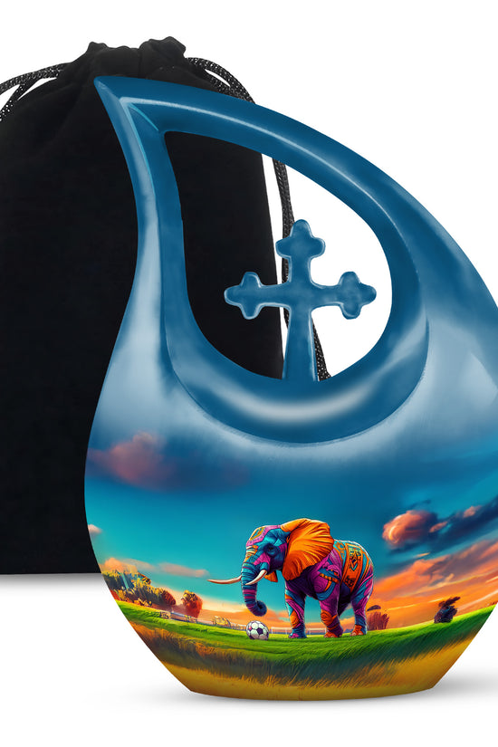 Playful Elephant Artwork Urn - Artistic Elephant Urn For Mom And Dad